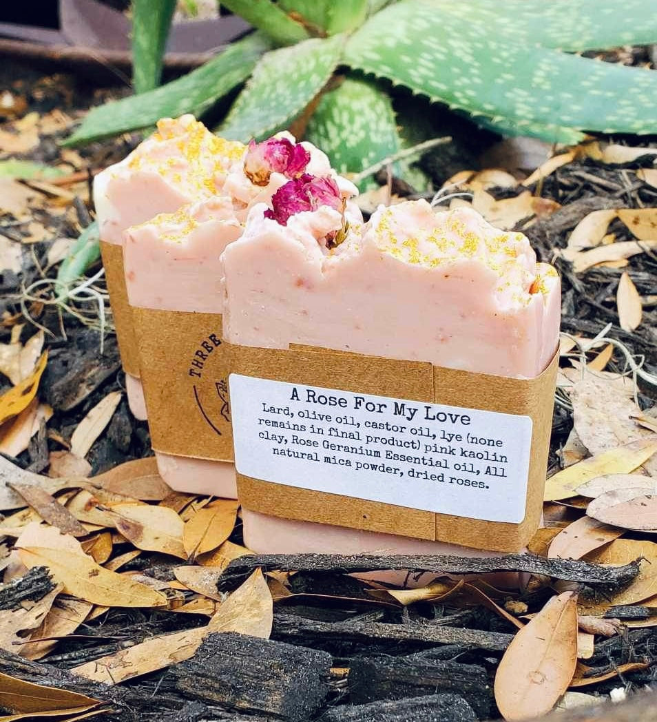 A Rose For My Love - Handcrafted Lard Soap